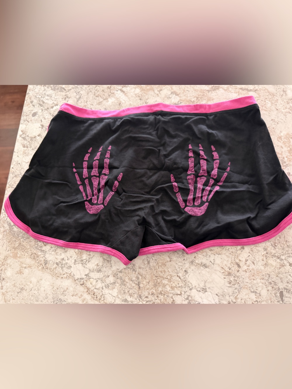 VS PINK Cotton Dorm Boyshort Panty Skeleton Hands NWT XL
